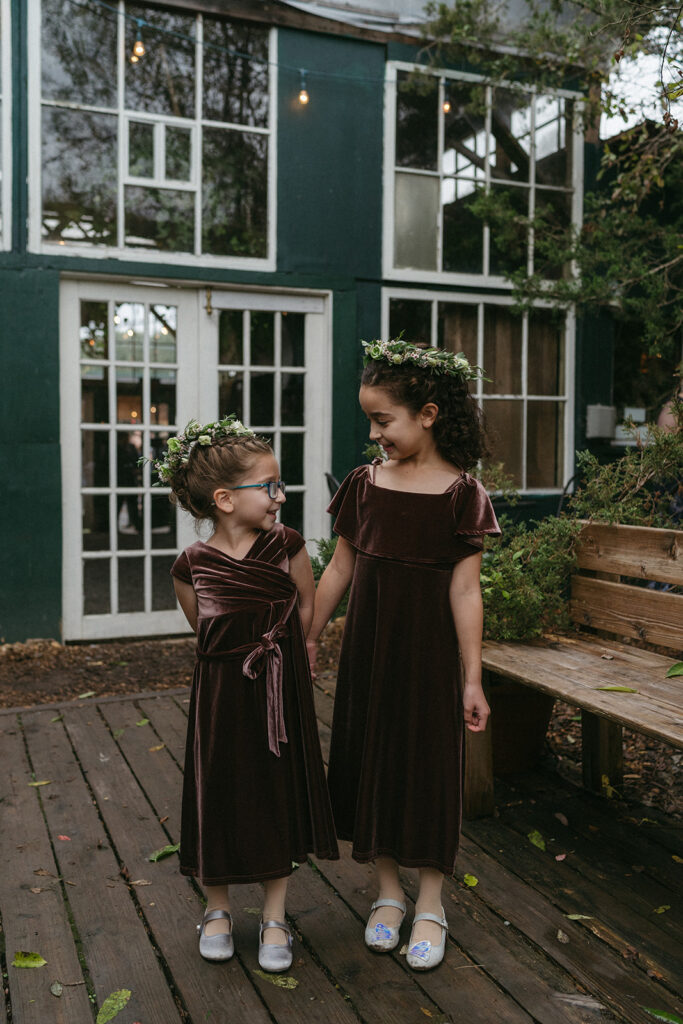 Flower girl portrait at a Blooming Hill Farm wedding