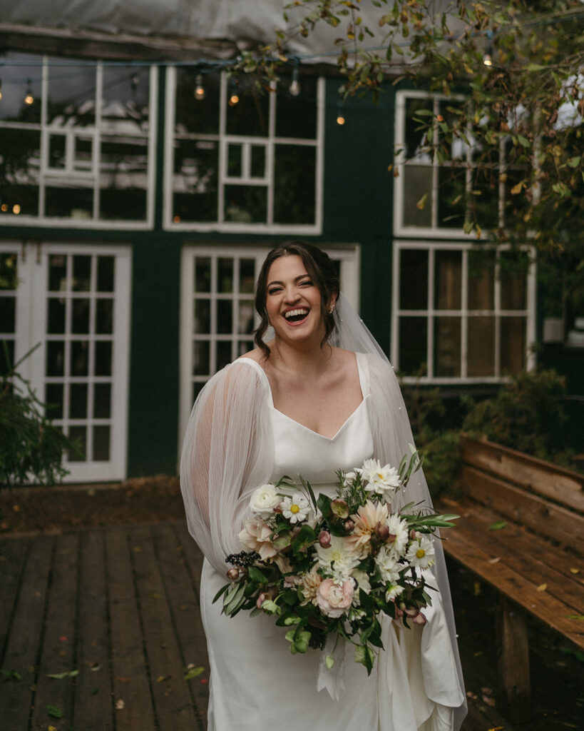 Bride at her Blooming Hill Farm wedding