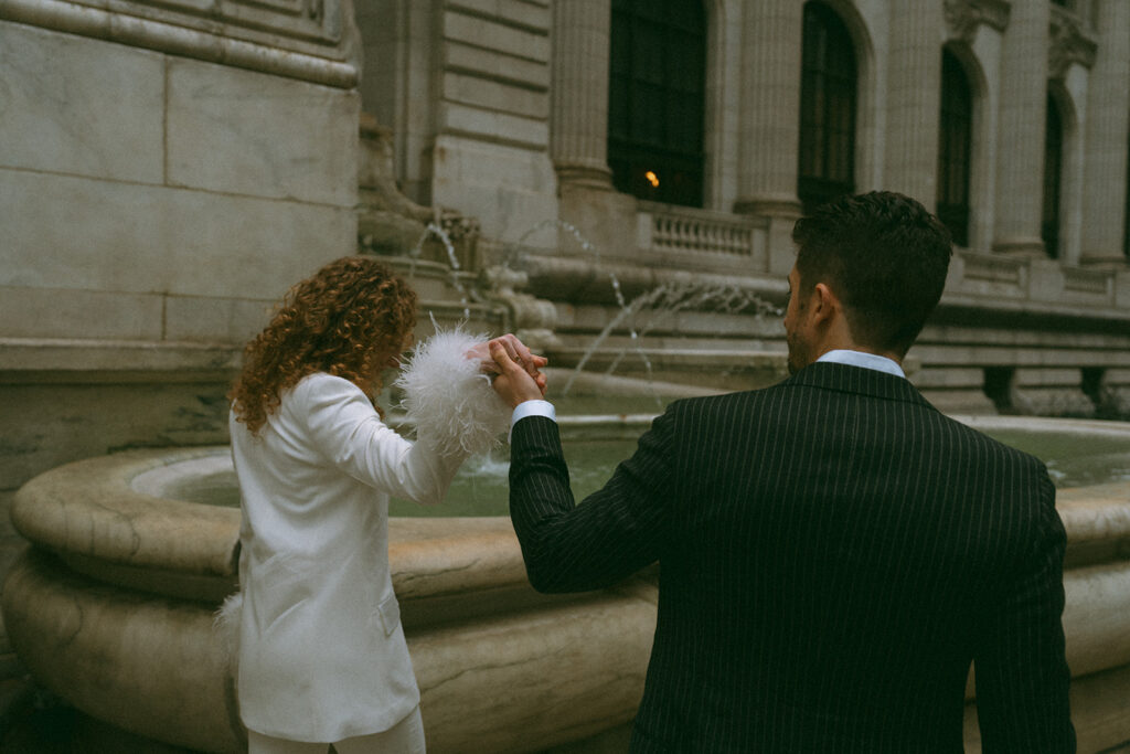 New York Public Library engagement photos 