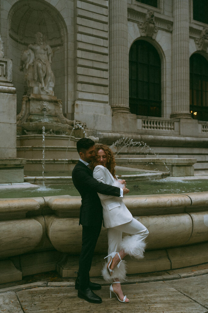 New York Public Library engagement photos 