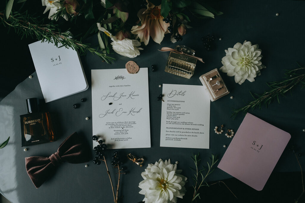 Wedding day details while getting ready at the Peach Grove House for a Blooming Hill Farm wedding.