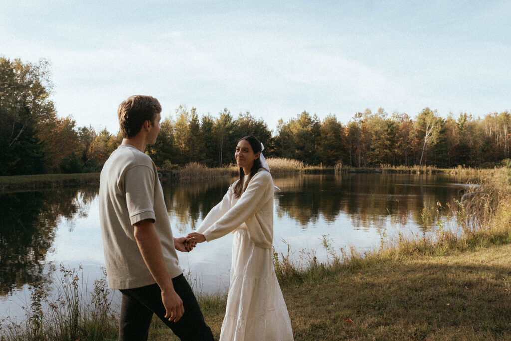 Vermont engagement photo ideas by the lake, by Elsie Goodman Photography.