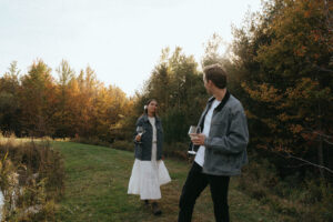 Autumn in Vermont couples photo during golden hour, by Elsie Goodman Photography.