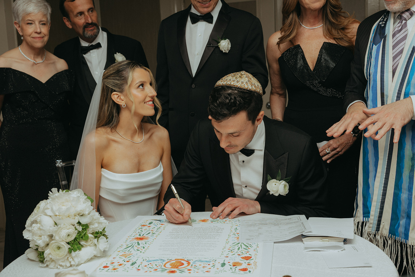 Signing of Jewish wedding documents, a cultural tradition to note on your wedding shot list
